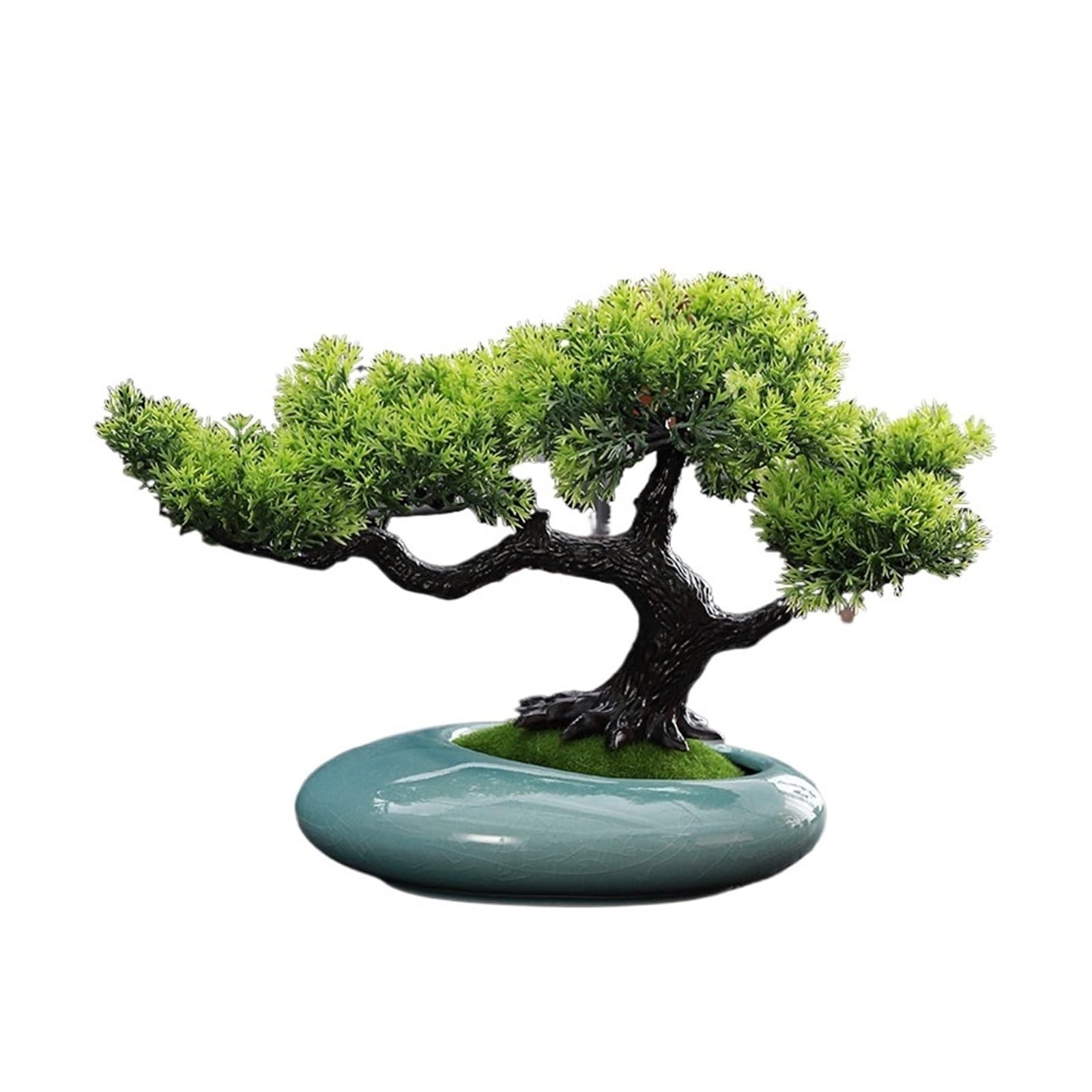 Home Artificial Bonsai Tree 29 cm Pine Fake Plant Potted Decor Decor(Blue)