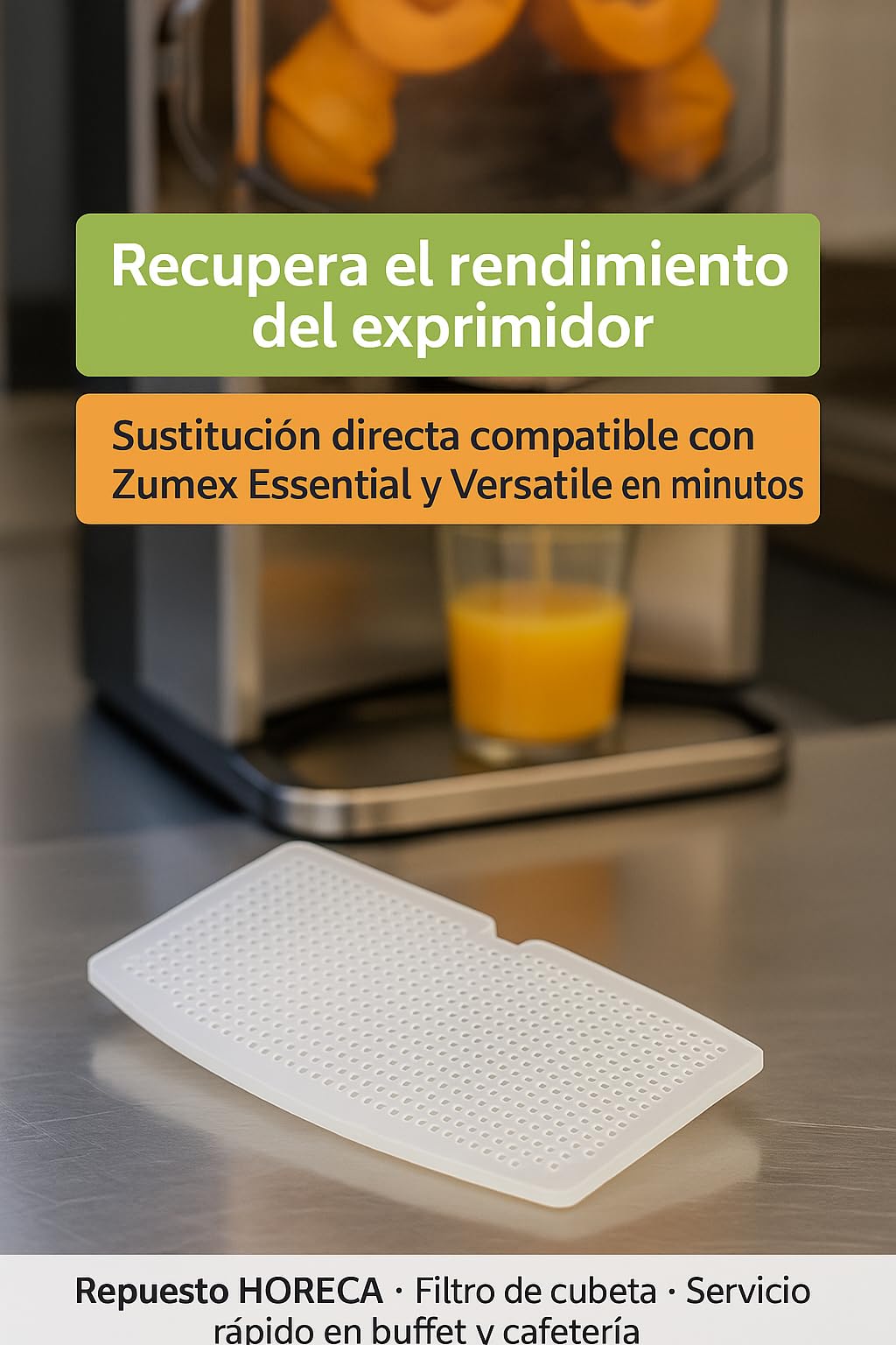 Filtro Cubeta Ver Ess S3300140 00 Exprimidor Compatible Essential Basic Auto Versatile Pro SelfService 100 Filtra Pulpa Mejora Calidad Zumo Hostelería Recambio Técnico Original