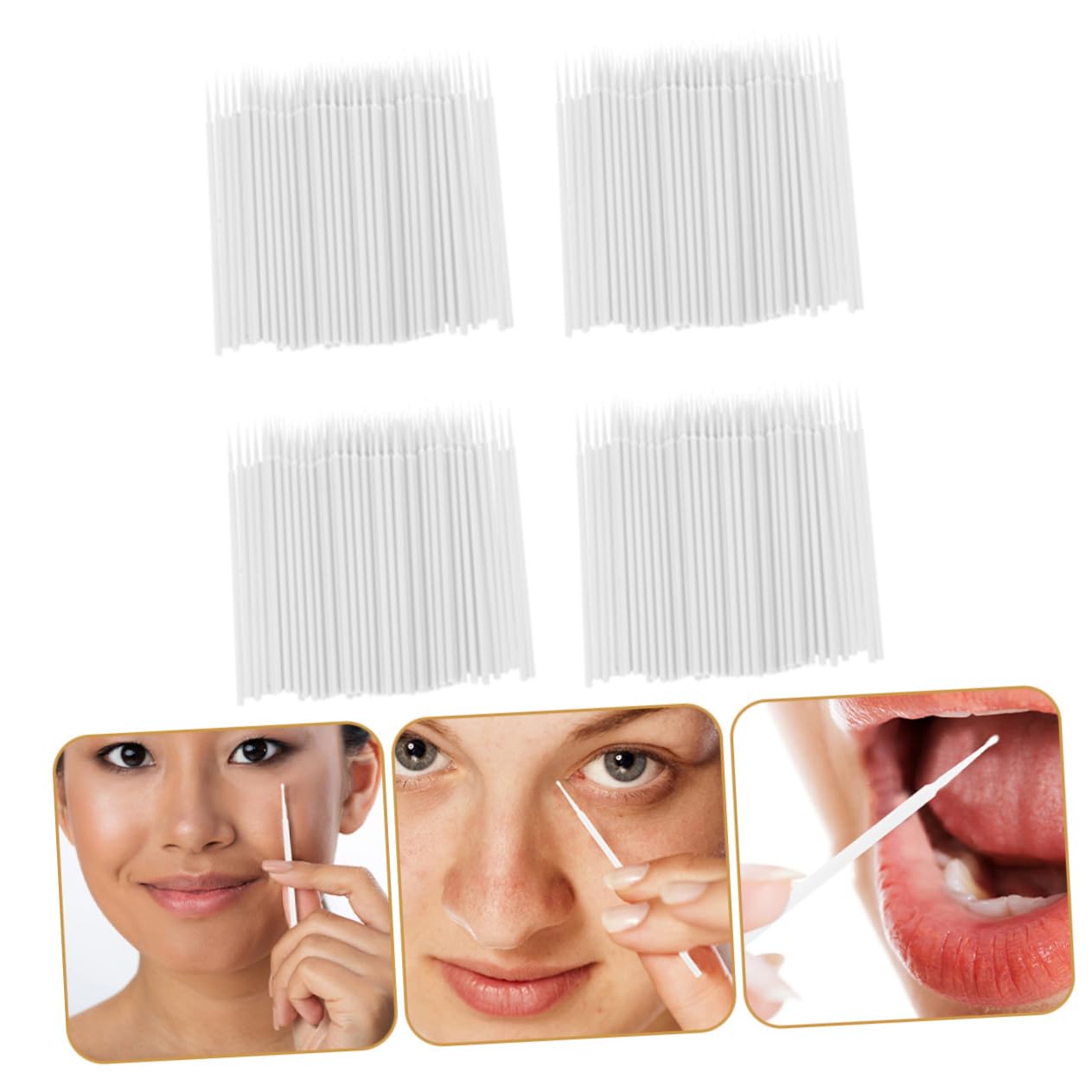 4Packs Multipurpose Beauty Swabs Disposable Applicator Sticks for Makeup Eyelash Extensions and Tattooing Versatile Beauty Accessories for Home and Travel