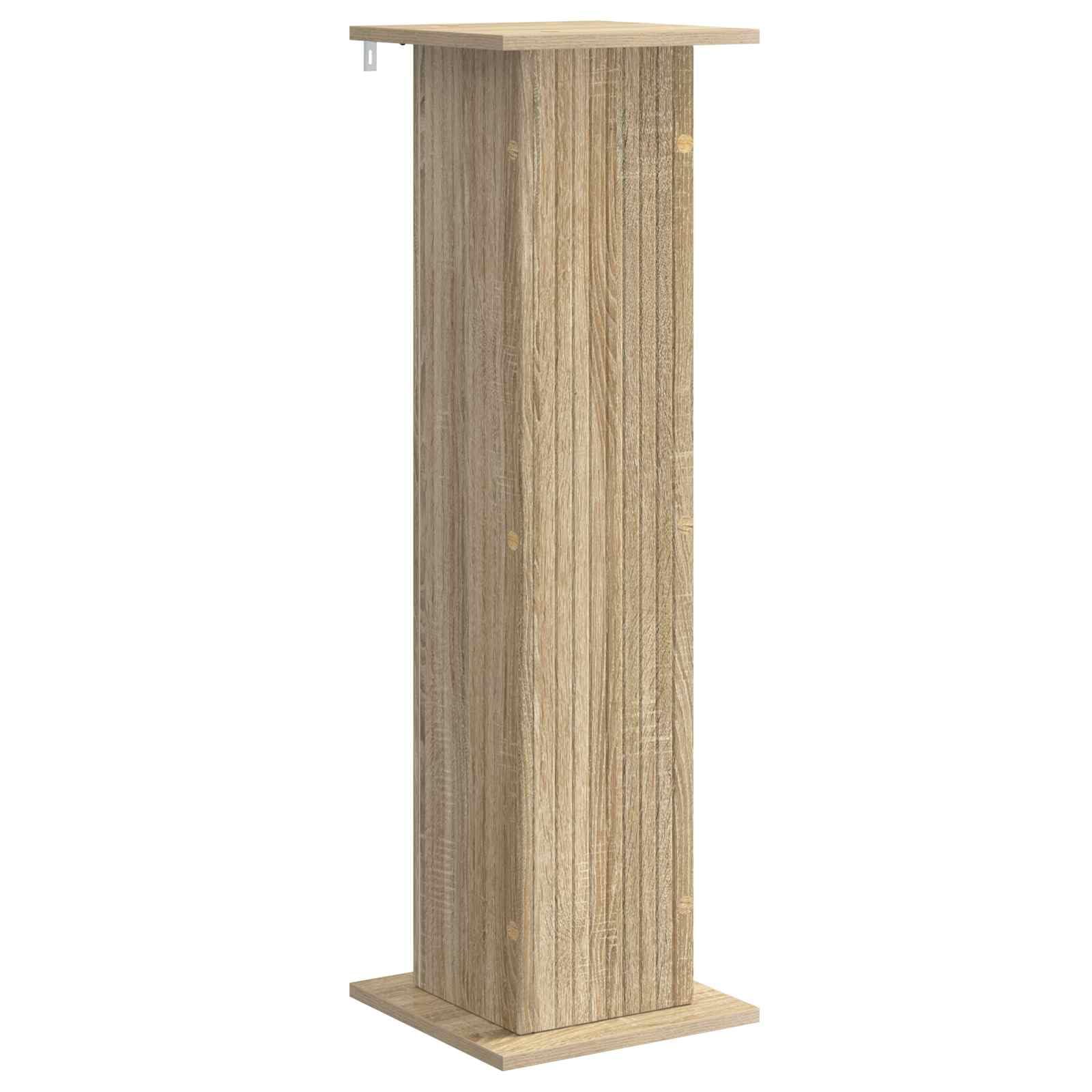 Pflanzenständer 2er Set, Blumenhocker aus Holzwerkstoff, Pflanzensäule für Zimmerpflanzen und Sukkulenten, Blumensäule Modern, Sonoma-Eiche 30,5 x 30 x 100,5 cm