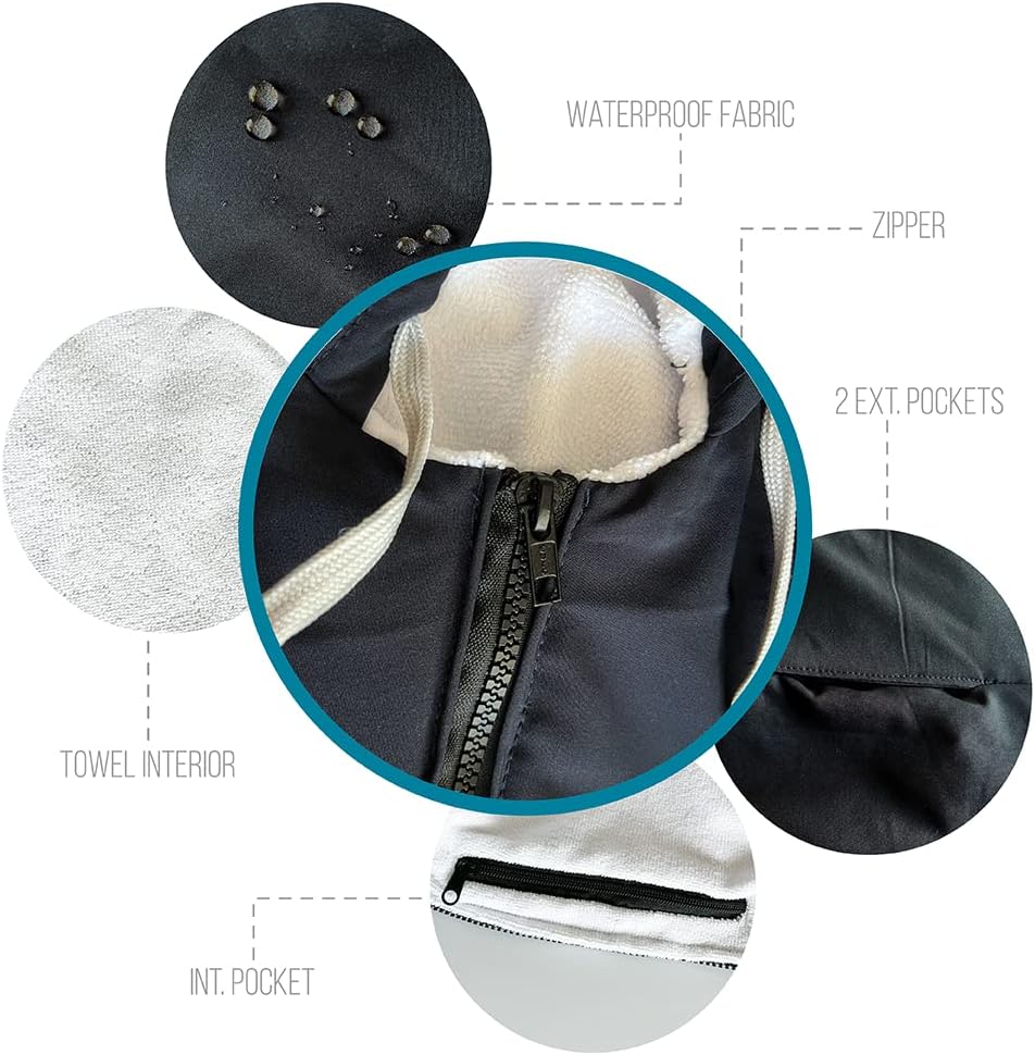 MACAR Waterproof Swim Parka with Towel Lining – Ideal for Poolside & Outdoor Activities