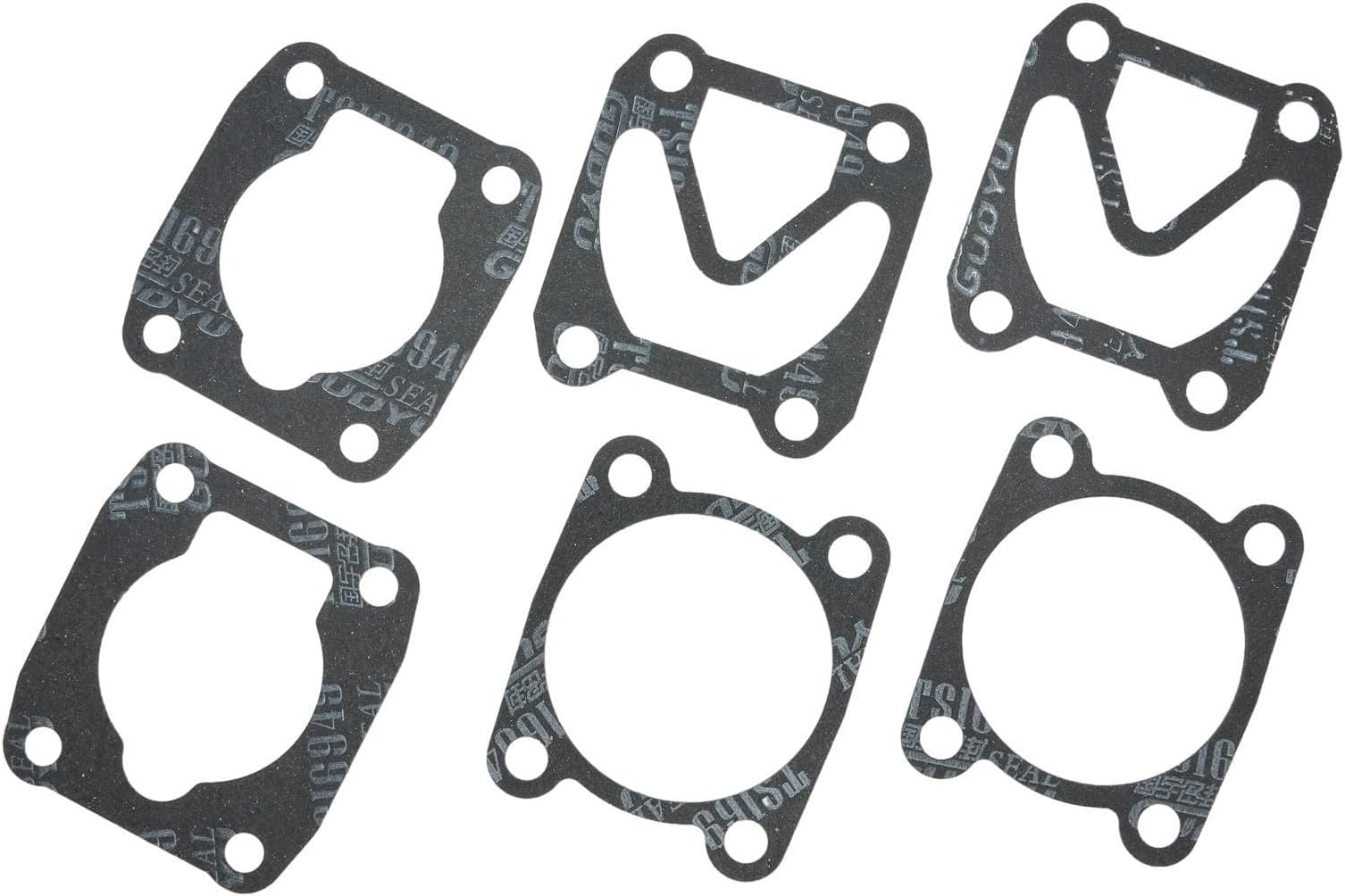 3 in 1 Air Compressor Cylinder Head Base Valve Plate Gaskets and Washers Set, 48 x 62 mm Hole Spacing, Black Plastic Replacement Parts for Air Compressors, 2 Sets Total 6 Pieces