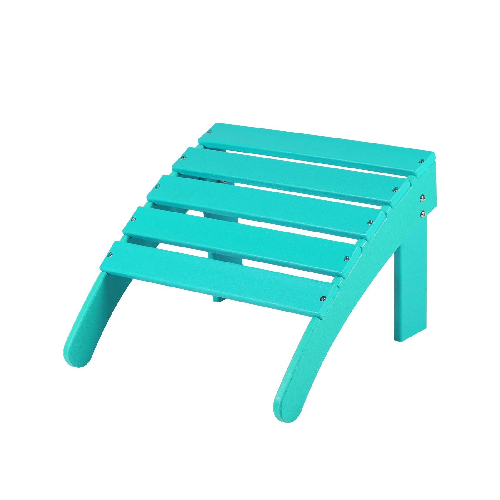 Aoodor Outdoor Adirondack Ottoman, Weather-Resistant HDPE Footrest for Patio, Porch, Backyard, Garden, Lawn, and Deck, Aruba Blue