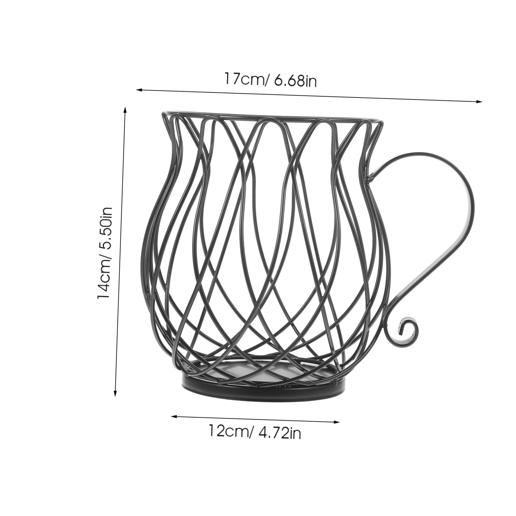 Ciieeo Coffee Pod Storage Basket Sturdy Iron Organizer for Coffee Easy to Stylish Cat Ear Design for Home Office Display