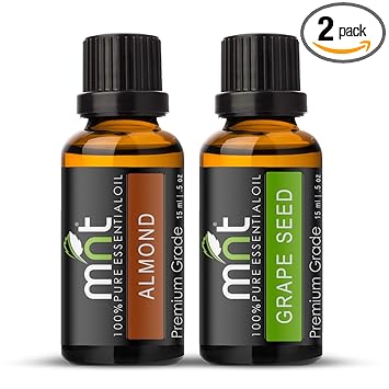 MNT Combo of Almond Oil and Grapeseed Oil For Hair Growth, Skin care (Each 15ML) - 100% Pure Natural Oil