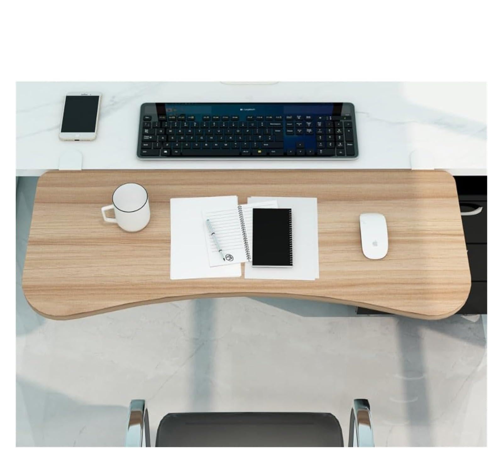 Under-Desk Keyboard Tray, Clamp-On Desk Extension, Ergonomic Computer Keyboard Armrest for Standing Desks - Maximize Workspace Efficiency