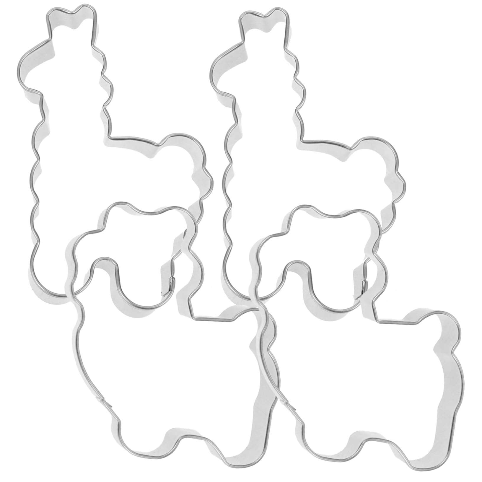 4 Stück Ausstechförmchen aus Edelstahl für Plätzchen Backen Zubehör mit Alpaka Form Schneiden von Teig und Obst zum Backen an Weihnachten