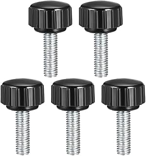Tool parts M5x20mm Male Thread Knurled Clamping Knobs Grip Thumb Screw On Type 5 Pcs