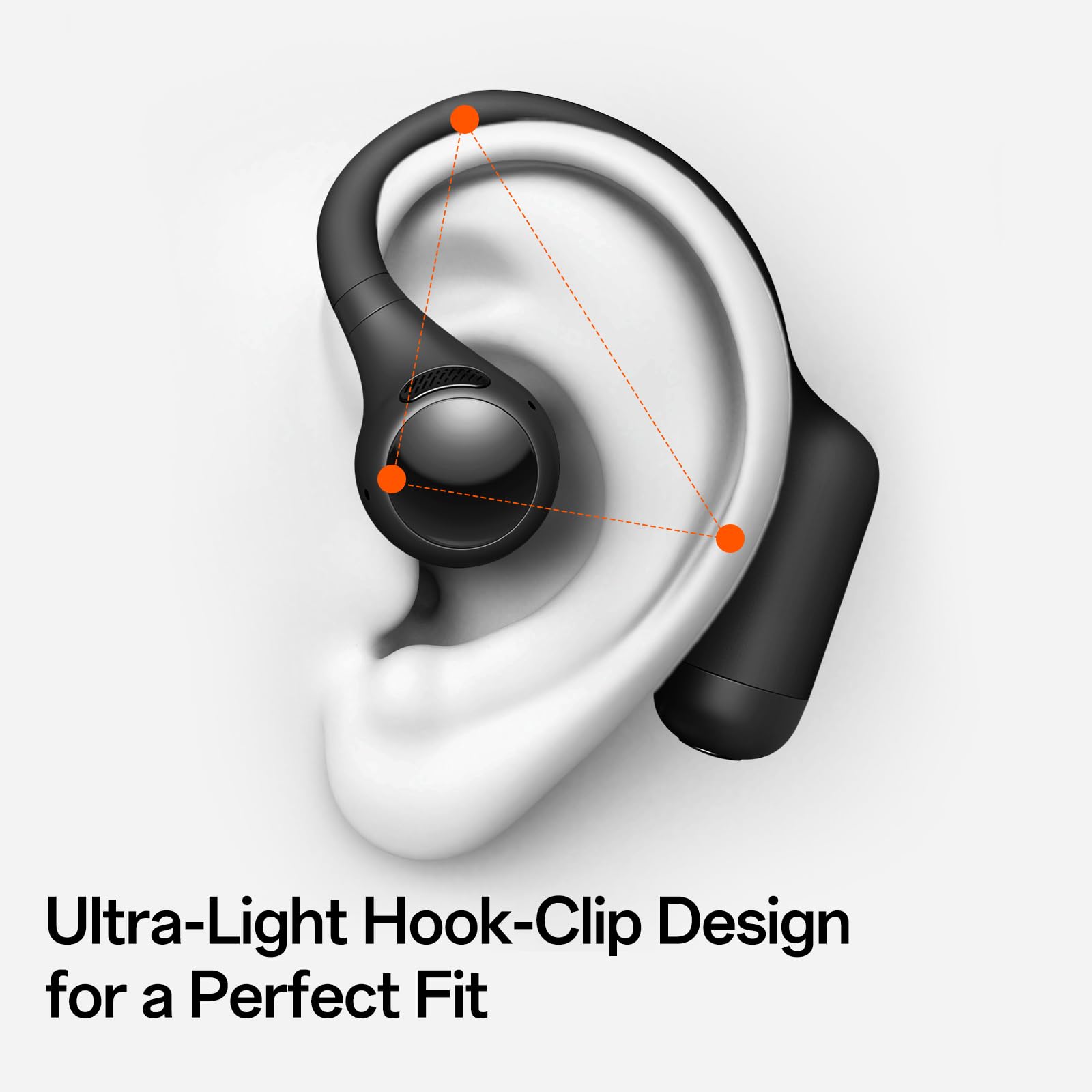 S2 Słuchawki douszne Open Ear, Ultralekkie z Zagiętym Dousznikiem, Hi-Res LDAC, Potrójna Wodoszczelność (IPX5), Bluetooth 6.0, Sterowanie Aparatem, 32H Odtwarzania, Przejrzysta Rozmowa