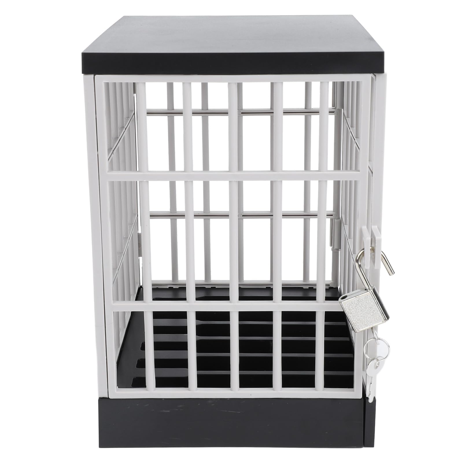 Cell Phone Jail Lock Box, 6 Device Capacity Family Phone Lock Box, Portable Screen Time Control Cage with Secure Keys for Home Office Classroom Family Time Party (Black Grey)