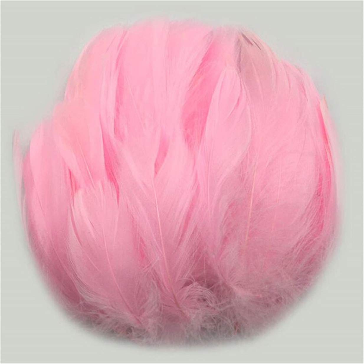 EJY 100Pieces/Pack Colorful Goose Natural Feathers for DIY Making Handmade Arts and Crafts Supplies,Pink