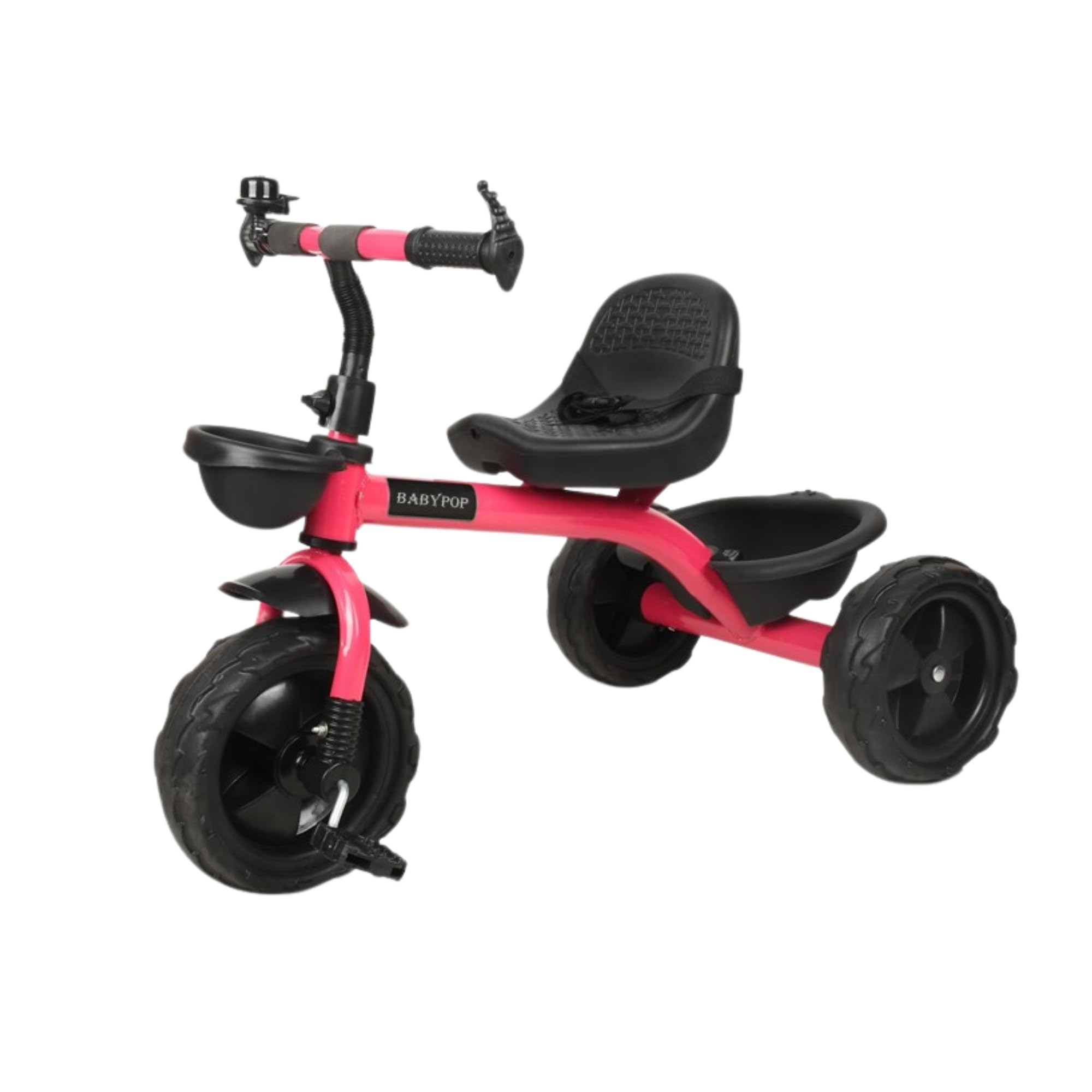 Babypop Tricycle for Kids | Plug N Play | Baby Cycle with Grip Handle, Eva Wheels, Seat & Basket | Kids Tricycle/Cycle | 2+ Years Unisex | Weight Limit Upto 25 Kgs BST 01 (Pink) for Boys & Girls-image-21