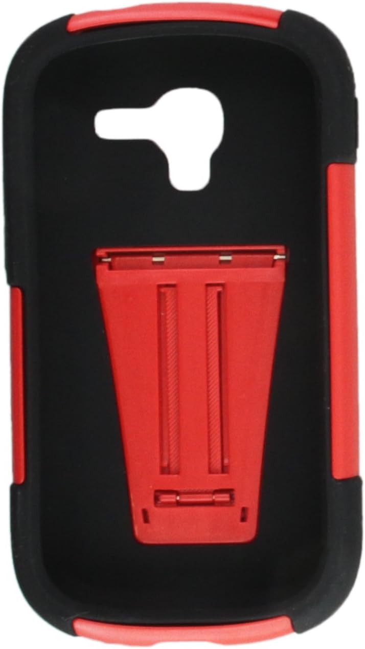 Eagle Cell Hybrid Case with Y Stand for Samsung Galaxy Exhibit T599 - Retail Packaging - Black/Red
