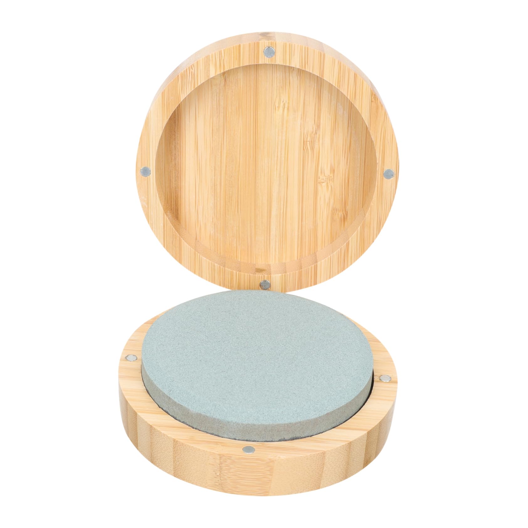 OSALADI Round Whetstone Viking Sharpener Honing Sharpening Stone Two Sided Sharpening Wet Oil Hatchet Chainsaw Whetstone Grit Shear Sharpener Water Bamboo Blade Diamond