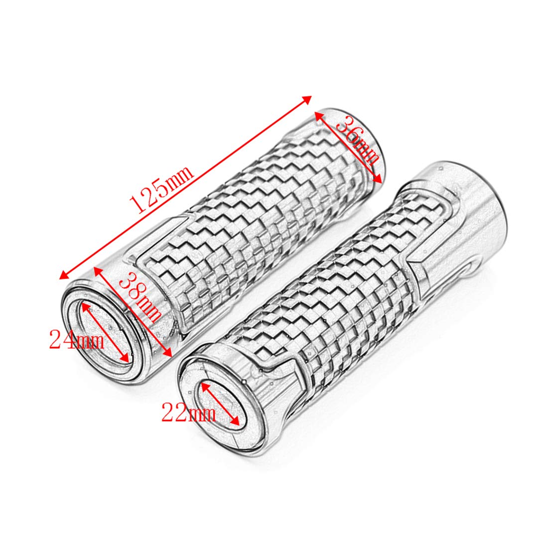 Chwyty uniwersalne na kierownicę motocyklową - 22 mm (7/8") 24 mm (1"), antypoślizgowe gumowe chwyty motocyklowe do skuterów, mopedów, quadów, ATV (czarne)