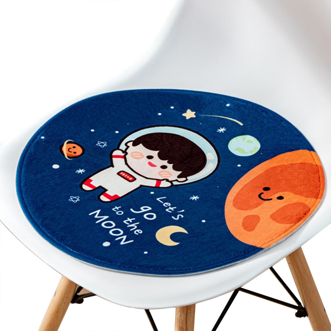 VHJdtE Seat Cushion, Round Creative Cartoon Pattern|All-Season Soft Cozy Chair Pad|Bohemia Stylish With Non-Slip Bottom(E,43x43cm)