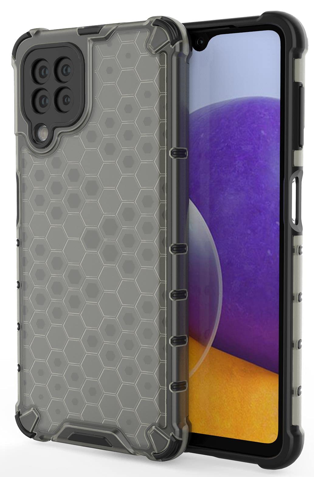 Glasgow Back Case Cover Compatible with Samsung Galaxy F22 (Stylish Design) -Black (B09HM7J4WQ) Amazon Price History, Amazon Price Tracker