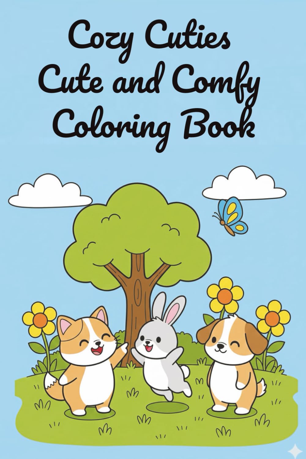 Cozy Cuties – Cute and Comfy Coloring Book: Adorable Animal Stories with Big, Bold Lines for Easy and Relaxing Coloring