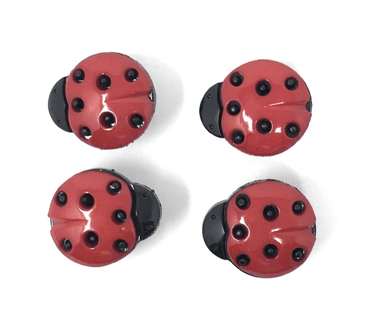 Lot De 5 Boutons Coccinelle – Rouge, Diamètre 12 Mm, Plastique, Neuf, Pour Couture Créative