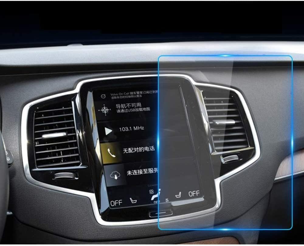 Top-Tech Screen Protector Foils Fit for Volvo XC90 XC60 S90 S60 XC40 9In Navigation Display Tempered Glass Hardness 9HAnti Scratch & Glare HD Clear LCD GPS Touch Screen Protective Film