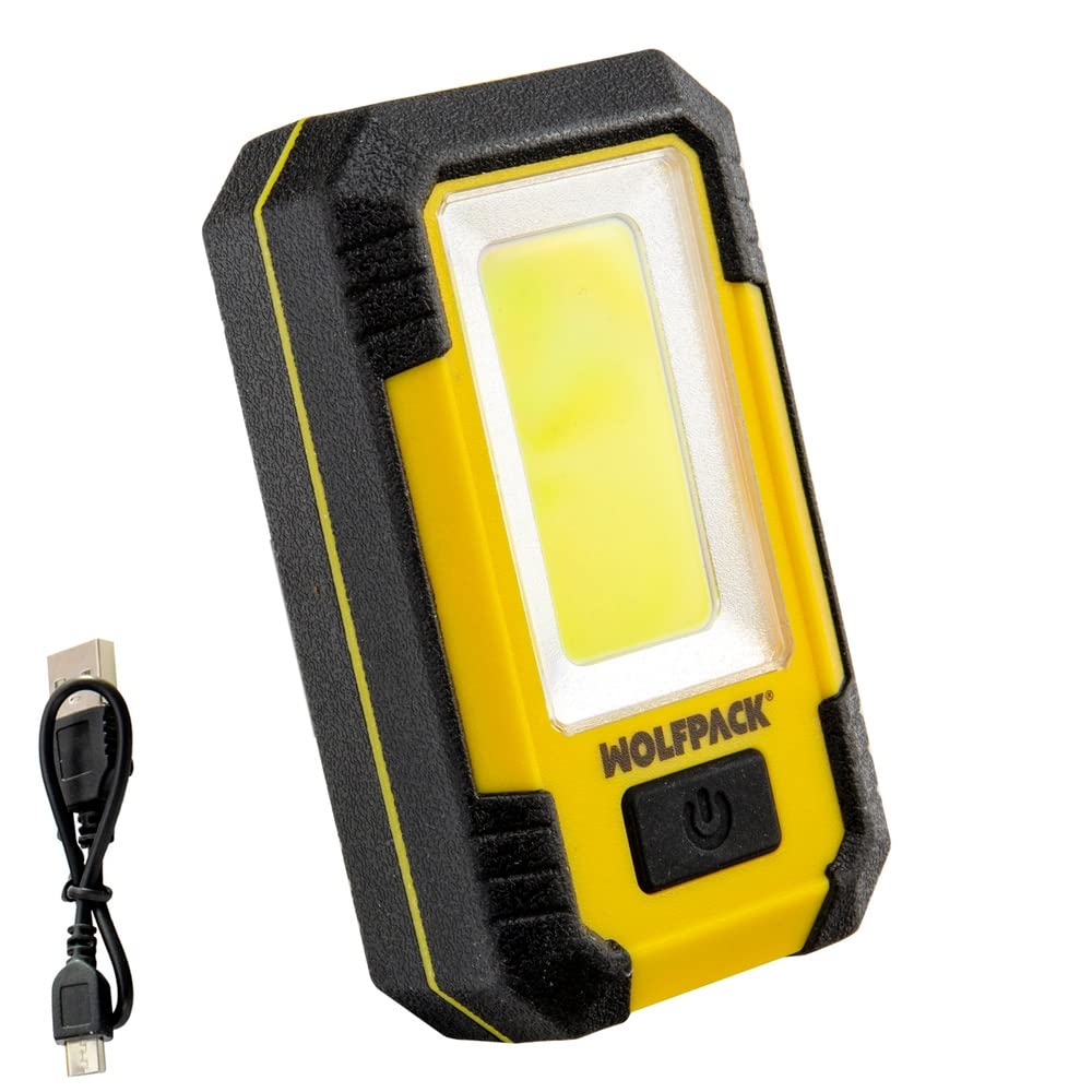 WOLFPACK LINEA PROFESIONAL Linterna Led Recargable Con Iman y Gancho 500 Lumenes Recargable/​Powerbank