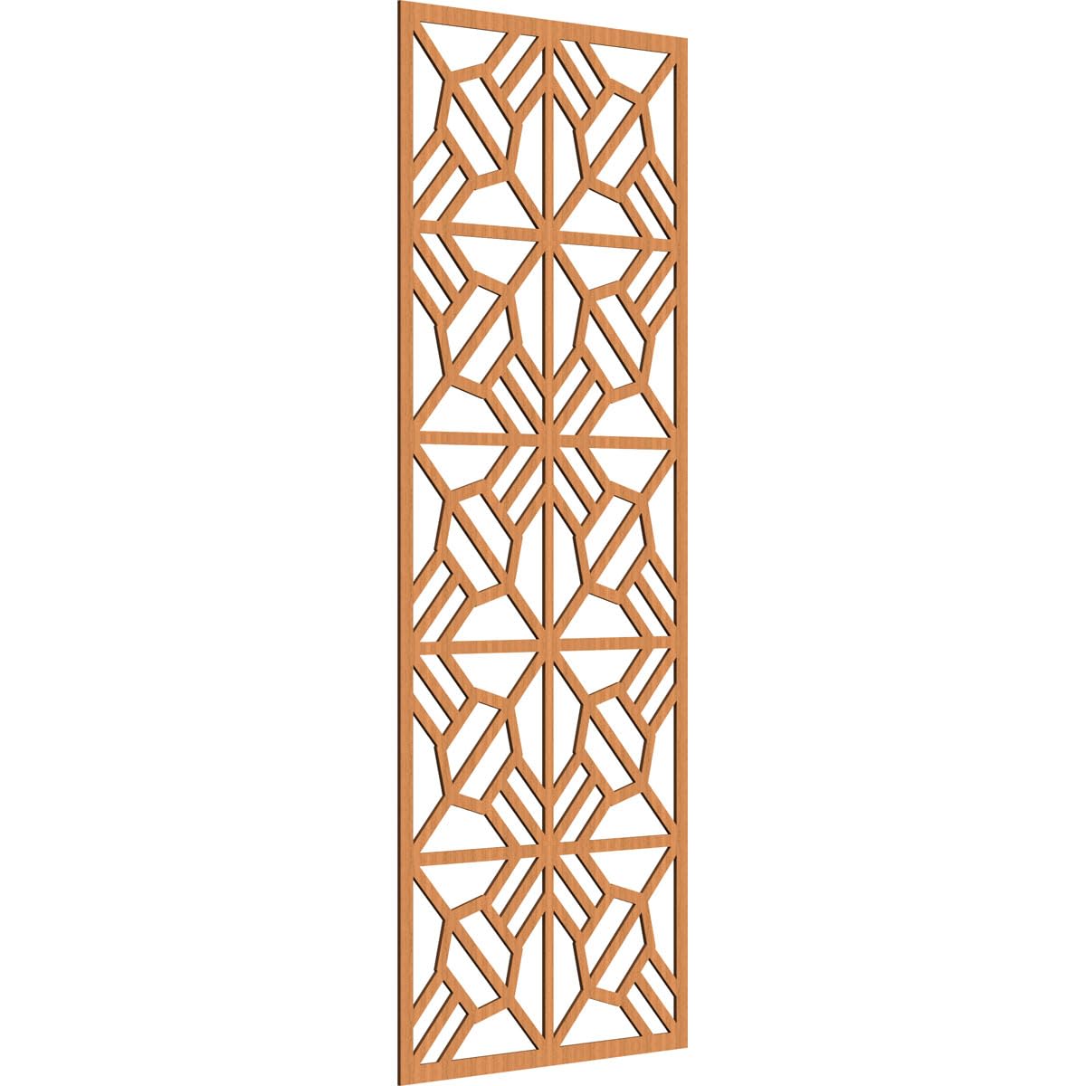 35 3/8" W x 89 3/8" H x 1/4" T Auburn Decorative Fretwork Wood Wall Panels, Cherry