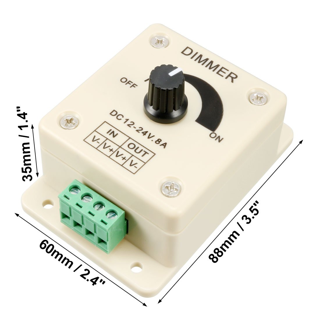 Sourcingmap Dimmer Controller Switch DC12-24V 8A Single Color Beige for LED Strip Bulb Lamp Light 2pcs - Image 3