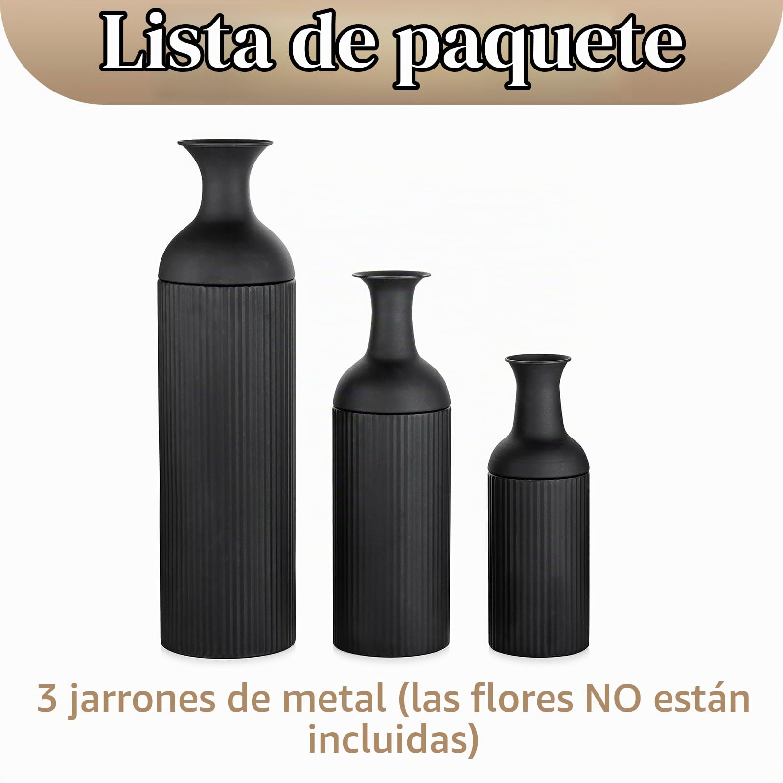 Sziqiqi Jarrones Altos de Suelo Negro: Jarrón Grande para Suelo para Sala 68/51/41cm - Moderno Jarron de Suelo Juego de 3 - Metal Gigante Florero de Suelo para Piso Dormitorio Chimenea Esquina