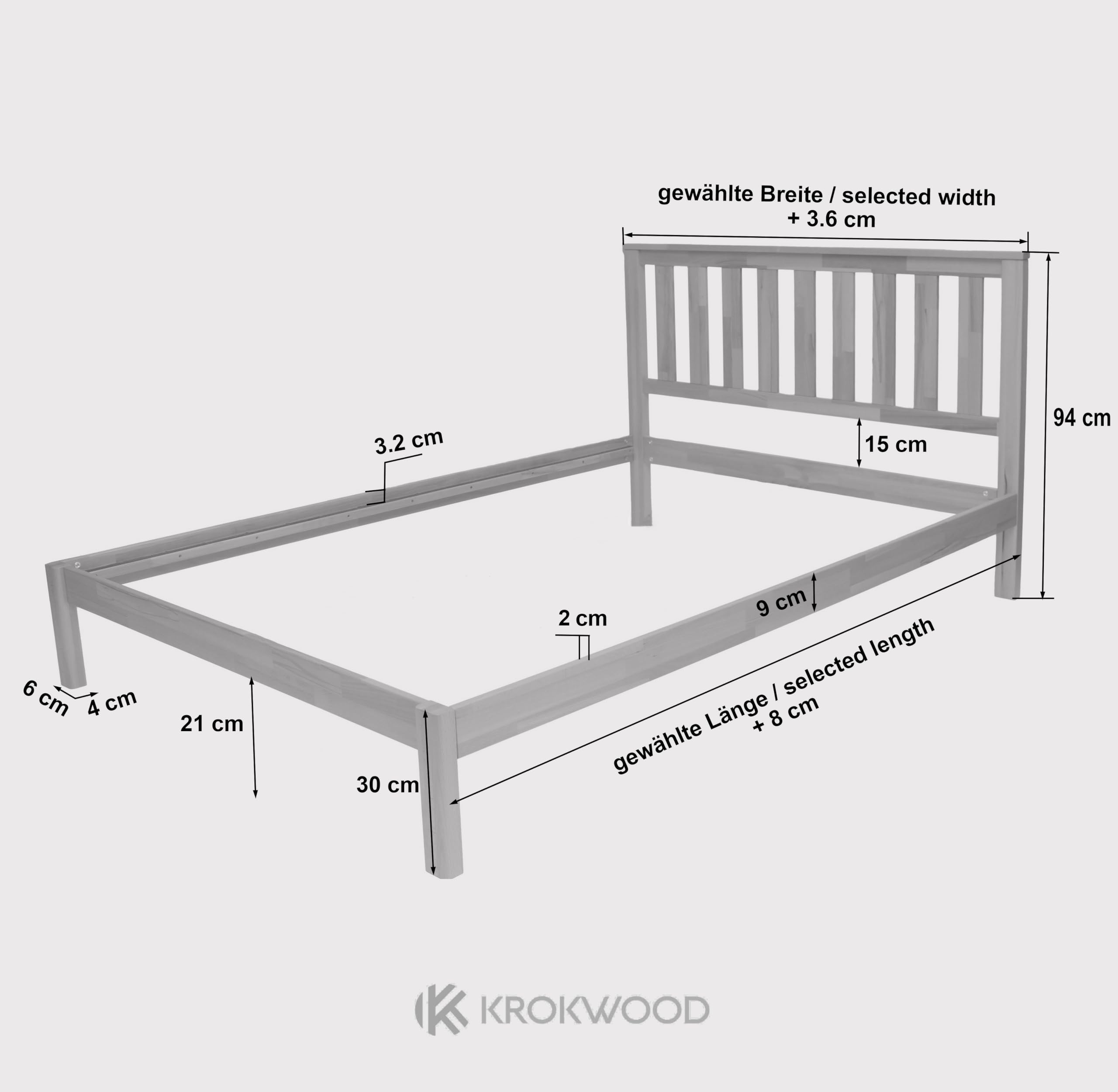 Krok Wood Massivholzbett Sofia in Buche 90x200 cm