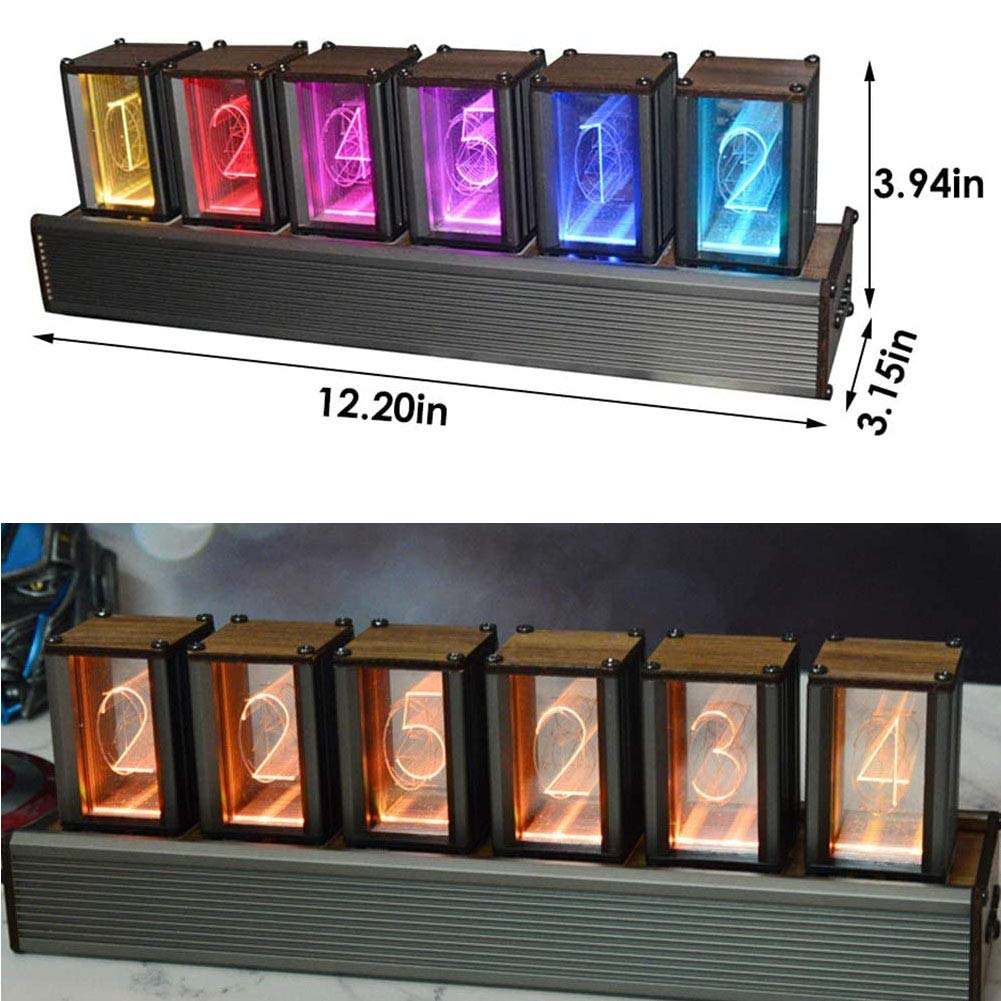 Cadeaux personnalisés, kit de Bricolage Nixie Tube Clock, Horloge à Tube numérique à 6 Chiffres, contrôle de l'horloge LED, Cadeau pour père, Amis, Festival, Assemblage f
