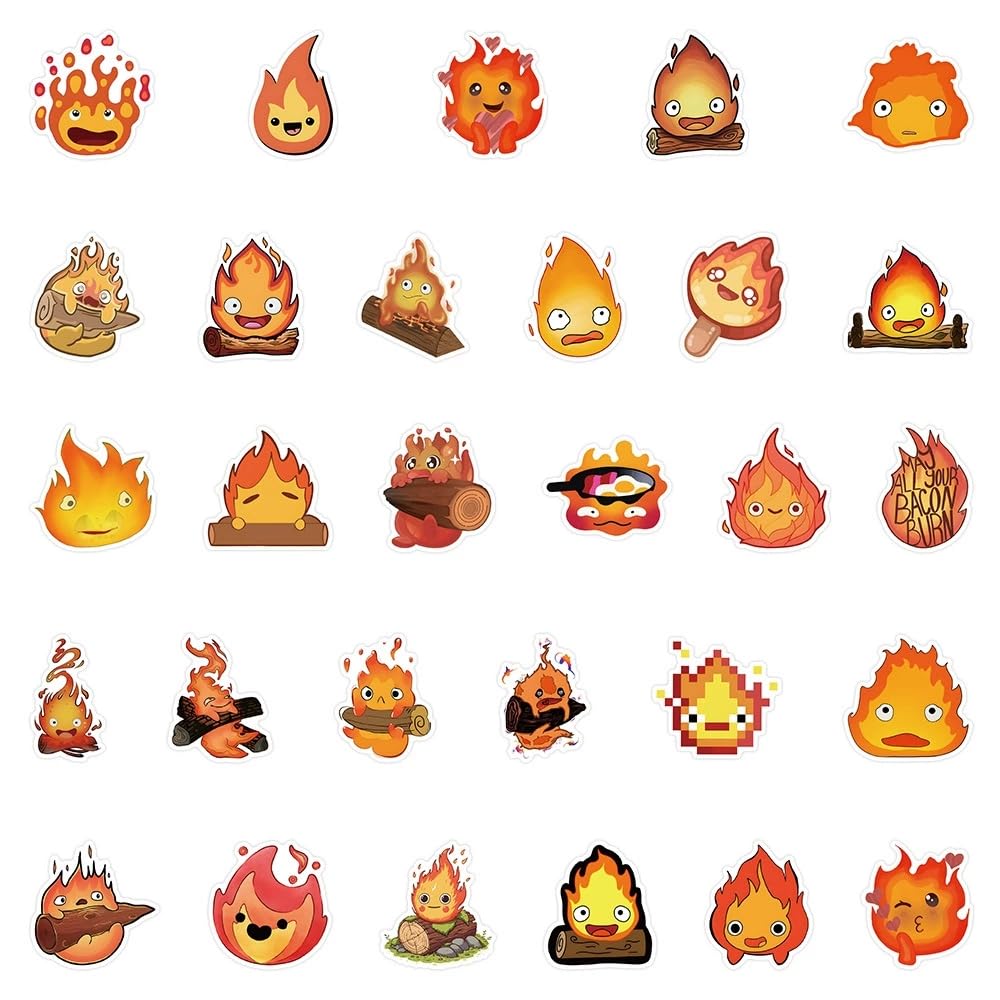 Flame Stickers for Laptop(50 PCS),Gift for Children Teens Adults Girl Boys,Flame Waterproof Stickers for Skateboard,Scrapbook,Bike,Phone,Computer,Luggage Water Bottle Guitar - Image 3
