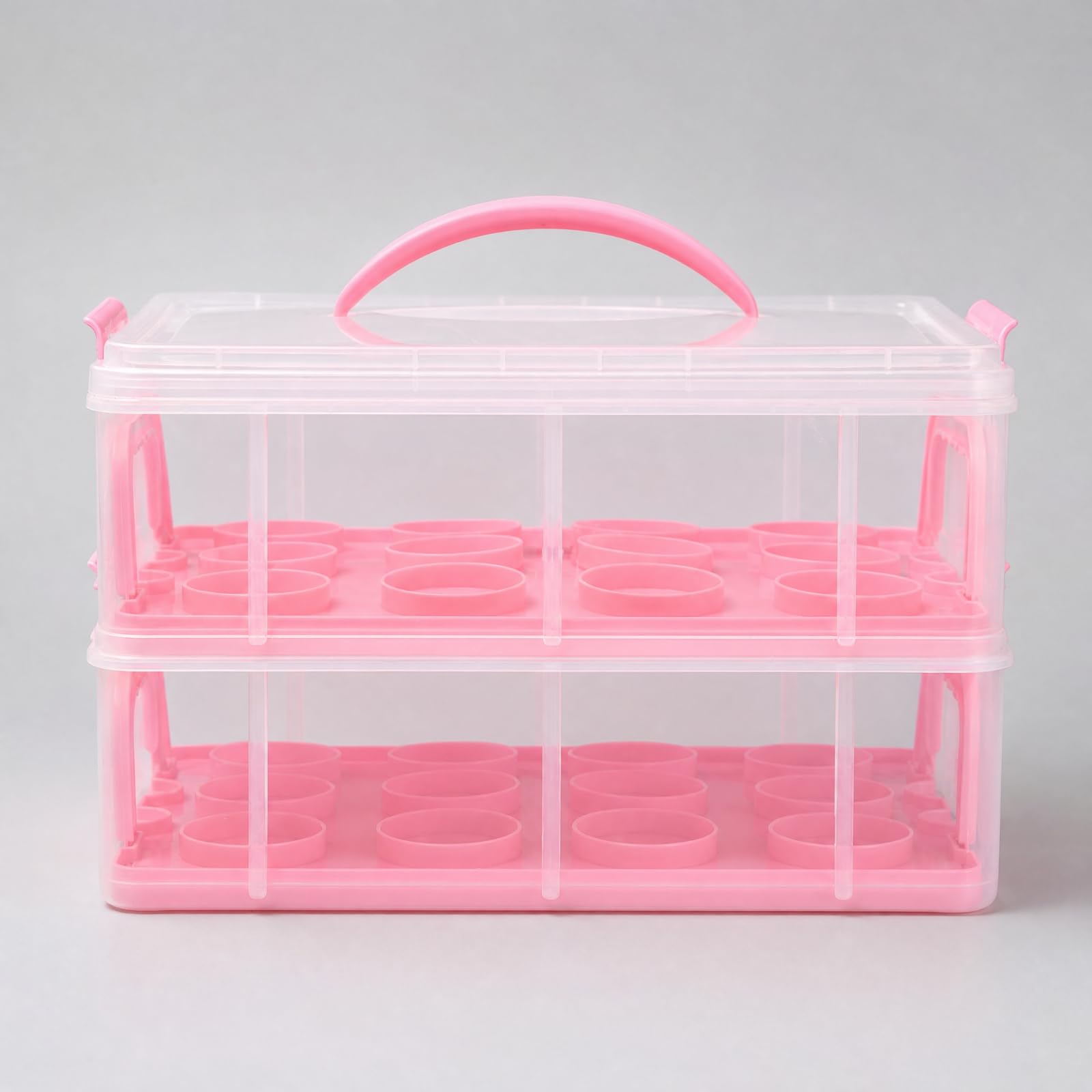 Cupcake con Coperchio Resistente Trasparente, Scatola per Cupcake con Maniglia, Durevole, Feste, Pasticceria, Pasticceri, Stile B
