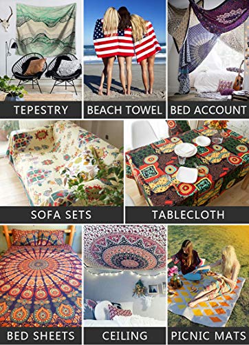 Daesar Wandteppich Psychedelic, Tapisserie Wandteppich 200x200CM Wandbehang Fantasy Blume mit Buchstaben Muster Wall Hanging Hippie Tapestry