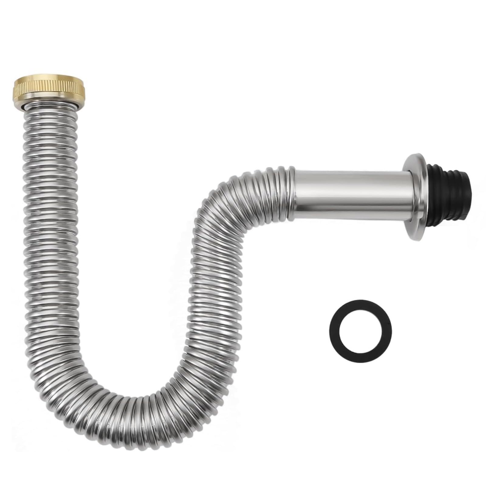 Tubo de drenaje de acero inoxidable para fregadero de cocina y manguera flexible