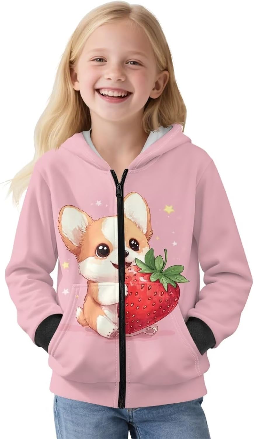 Girl Full Zip Sweatshirt Kids‘girls' Fashion Hoodies & Sweatshirts Fleece Jacket