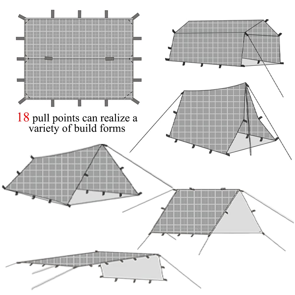 Canvas Tarps Beach Shade 1x11.5 M 500g/m² Heavy Duty Camping Tent Tarpaulin Shelter Boat Cover For Outdoor Travel Garden Car Camp Hiking, High Density - View #5