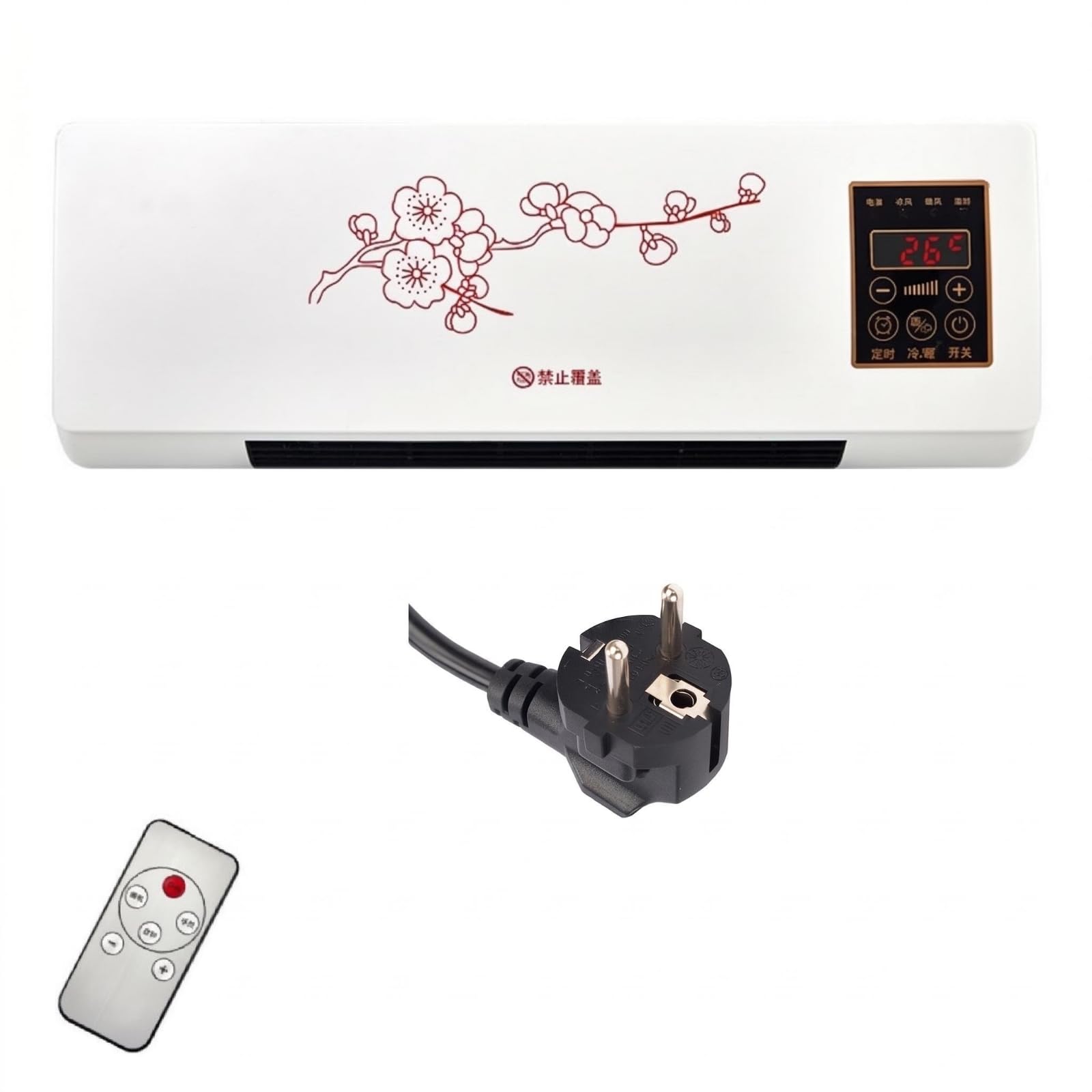 Wireless Controller Control Wall-Mounted Electric Heater Indoor Electric Wall Heater, Red Flower EU Plug | Home & Garden | Home Improvement | Heating, Cooling & Air-image-21