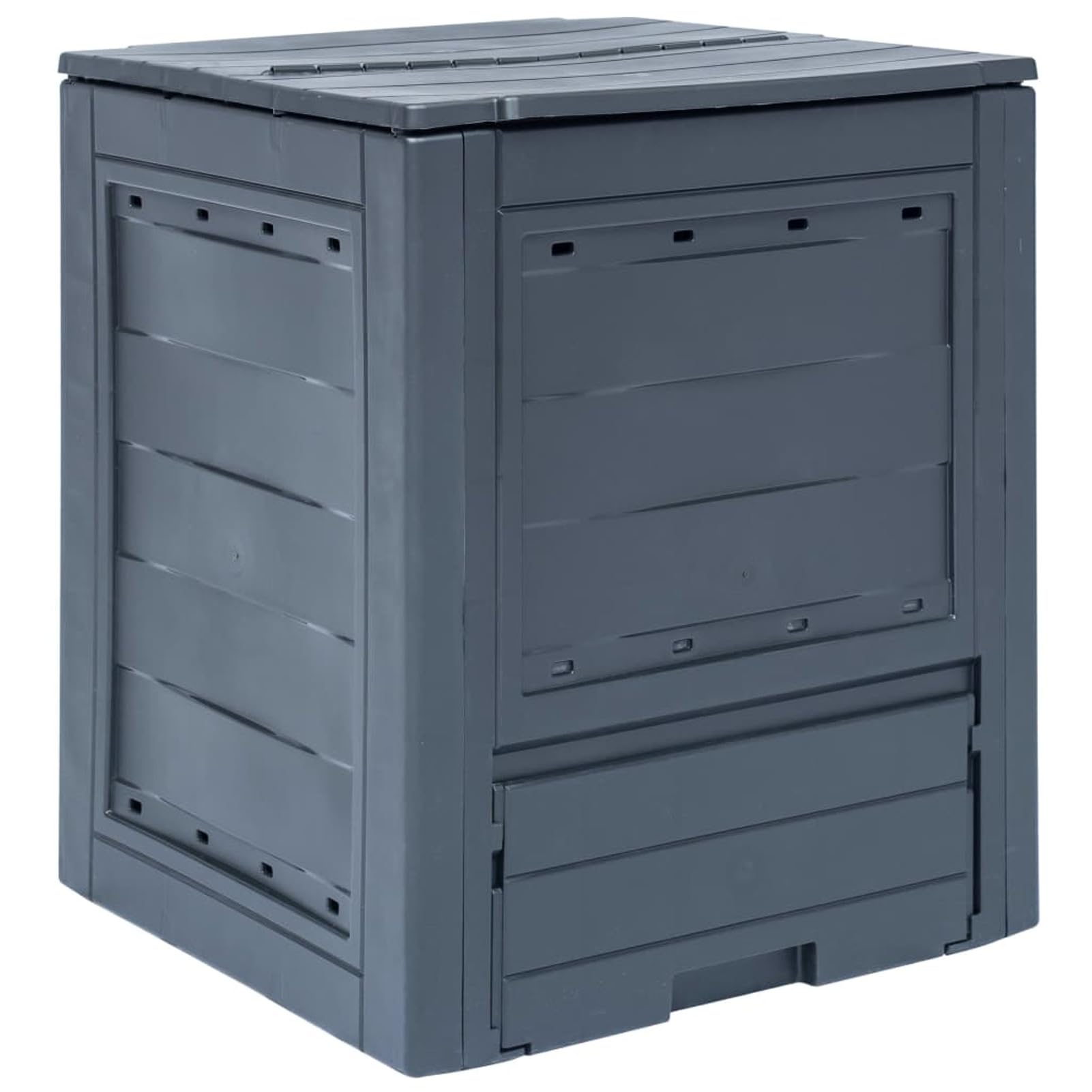 Compostador de jardín Gris 60x60x73 cm 260 L Contenedor De Abono para JardíN Humus Abono Compost Compostaje Orgánico