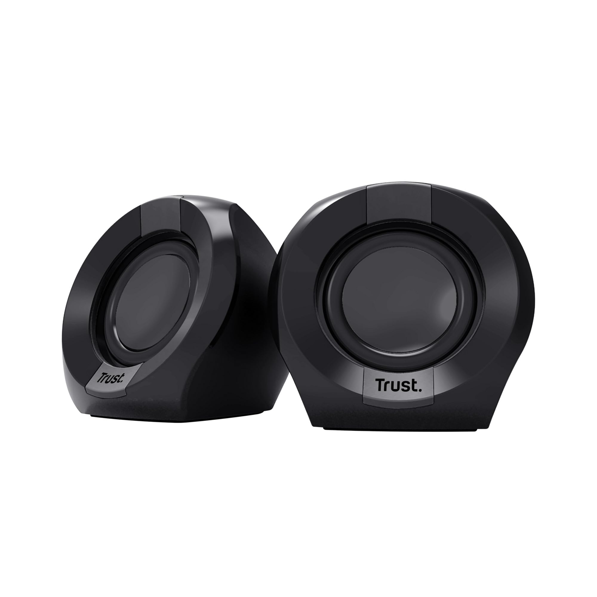 Trust Polo Small PC Speaker 2.0, 8 W (4 W RMS), Compact Speaker Set, USB Operated Speaker Set, Integrated Control, AUX 3.5 mm, PC Boxes, Computer, Laptop, Black