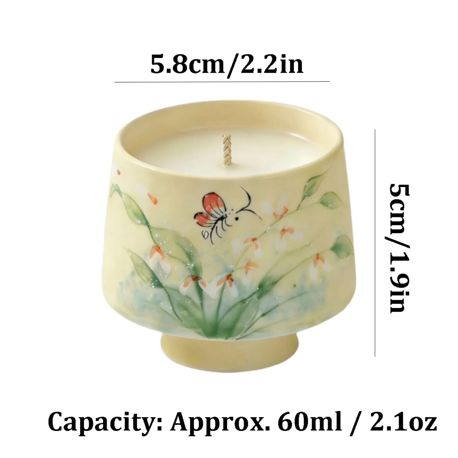 Candele in ceramica Candela profumata riutilizzabile Candela moderna for aromaterapia altamente profumata di lunga durata for l'ufficio della camera da letto(Grapefruit)