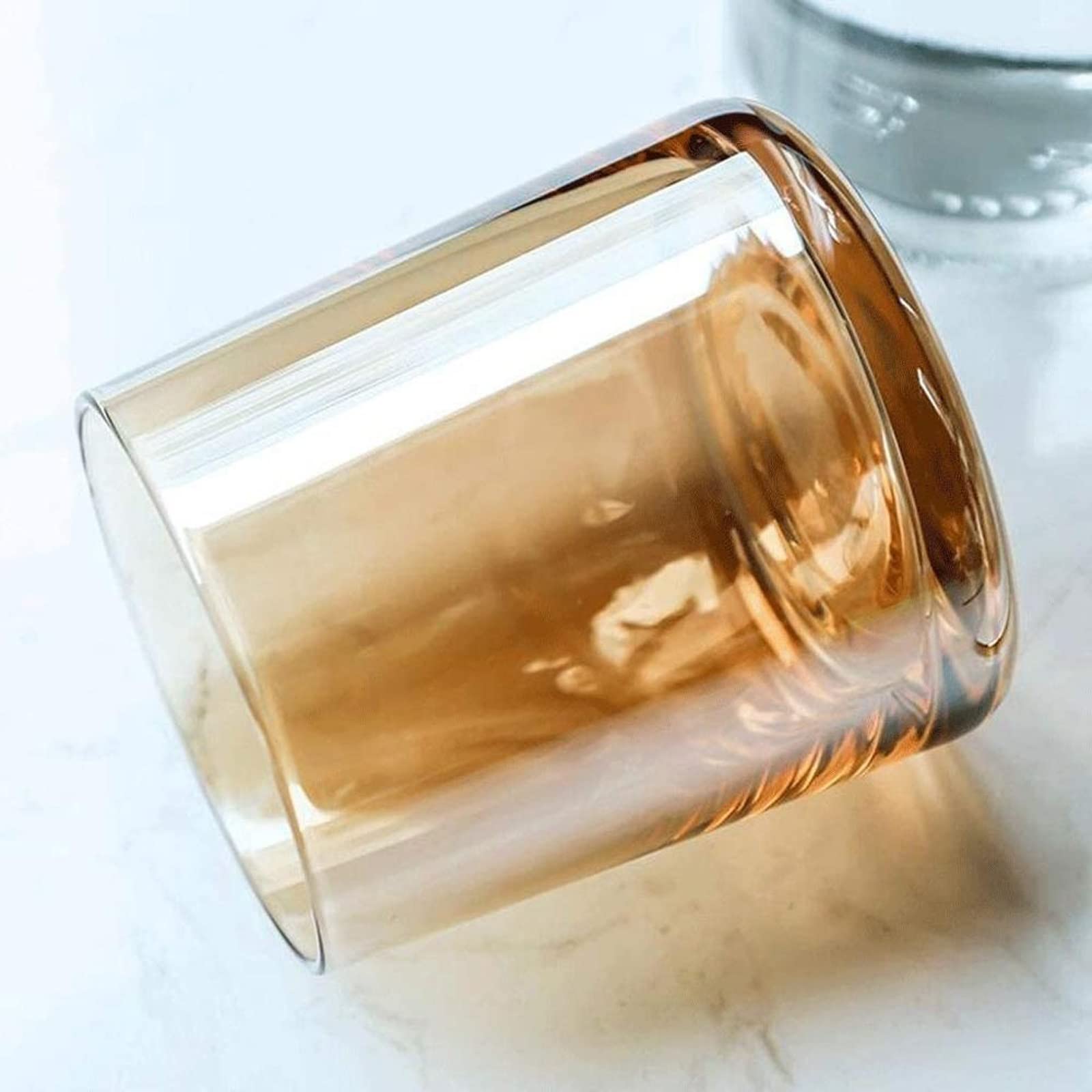Okulary wodne 4 szt Szklanki do picia Prosta domowa szklanka do wody Szklanka do soku Szklanka do whisky Szklanka do wina Kubek do picia Szklanki kuchenne Szklane kubki (Kolor: 1) (Mosiądz)