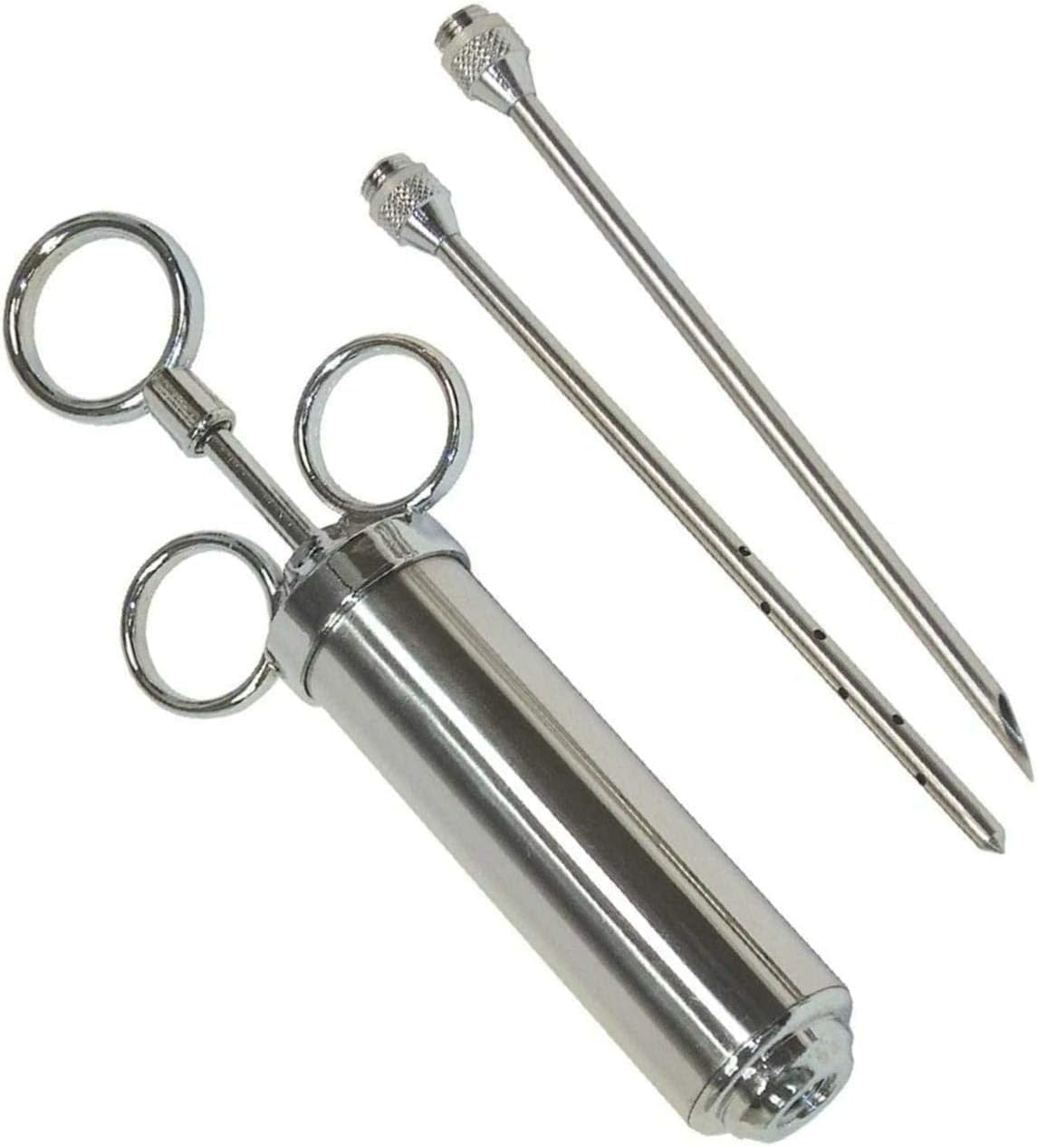 Stainless Steel Meat Injector Kit 60ml Large Barrel BBQ Marinade Injector Gun with 2 Commercial Needles Heavy Duty Culinary Syringe for Turkey Chicken Brisket Smoker Grill-image-29