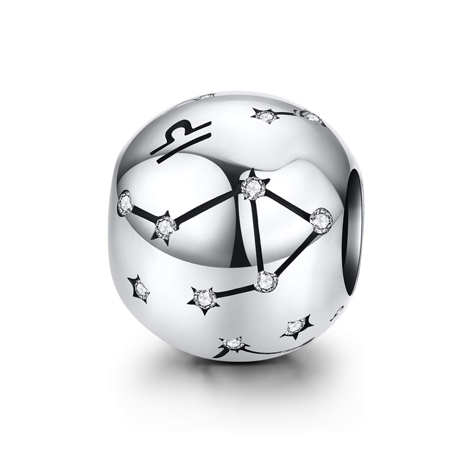 LaMenars Ciondolo a forma di segno zodiacale, in argento Sterling 925, compatibile con braccialetti e collane Pandora, Chamilia e europei