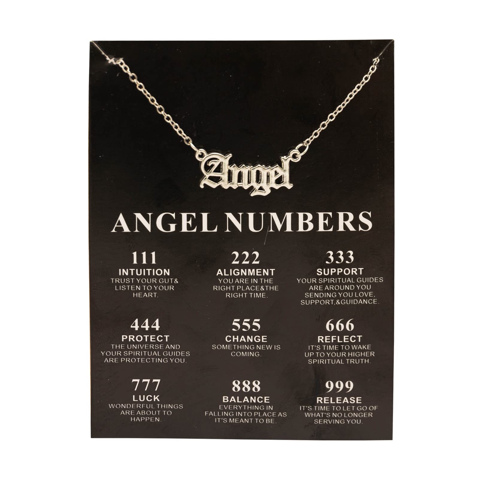 COLORFUL BLING111 222 333 444 555 777 888 999 Number Necklace with Black Meaningful Card Lucky Number Pendant Choker Numerology Jewelry Birthday Gift