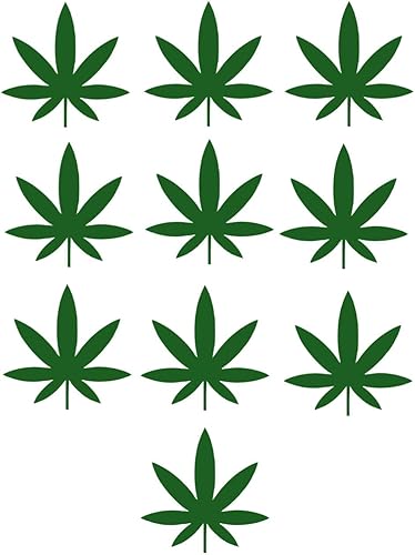 10 calcomanías de hojas de marihuana para plancharplanchar en hojas de cannabistransferencia de calorcalcomanía de malezasaplicar en menos de 5