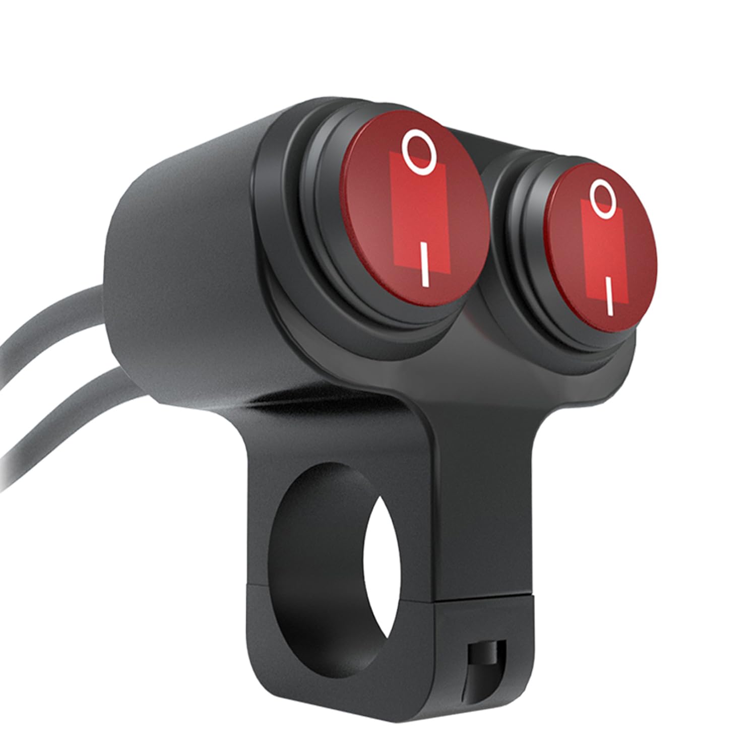OTOROYS Motorcycle Handlebar Switch Double Control Button Switch Headlight Brake Fog Light ON Off Switches with Red Indicator Light