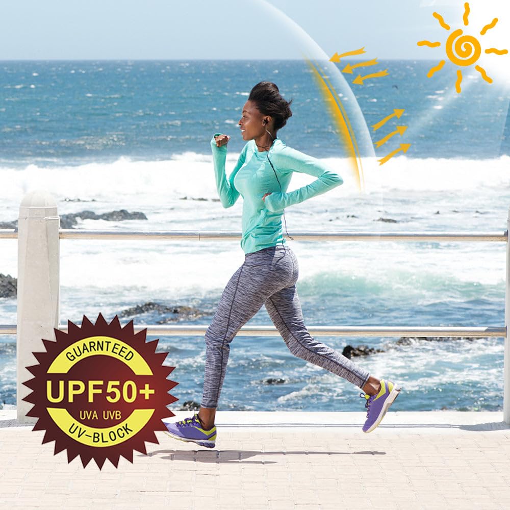 WILLIT Maglietta sportiva da donna, UPF 50+, protezione solare, a maniche lunghe, per corsa, nuoto, escursionismo, pesca, peso leggero
