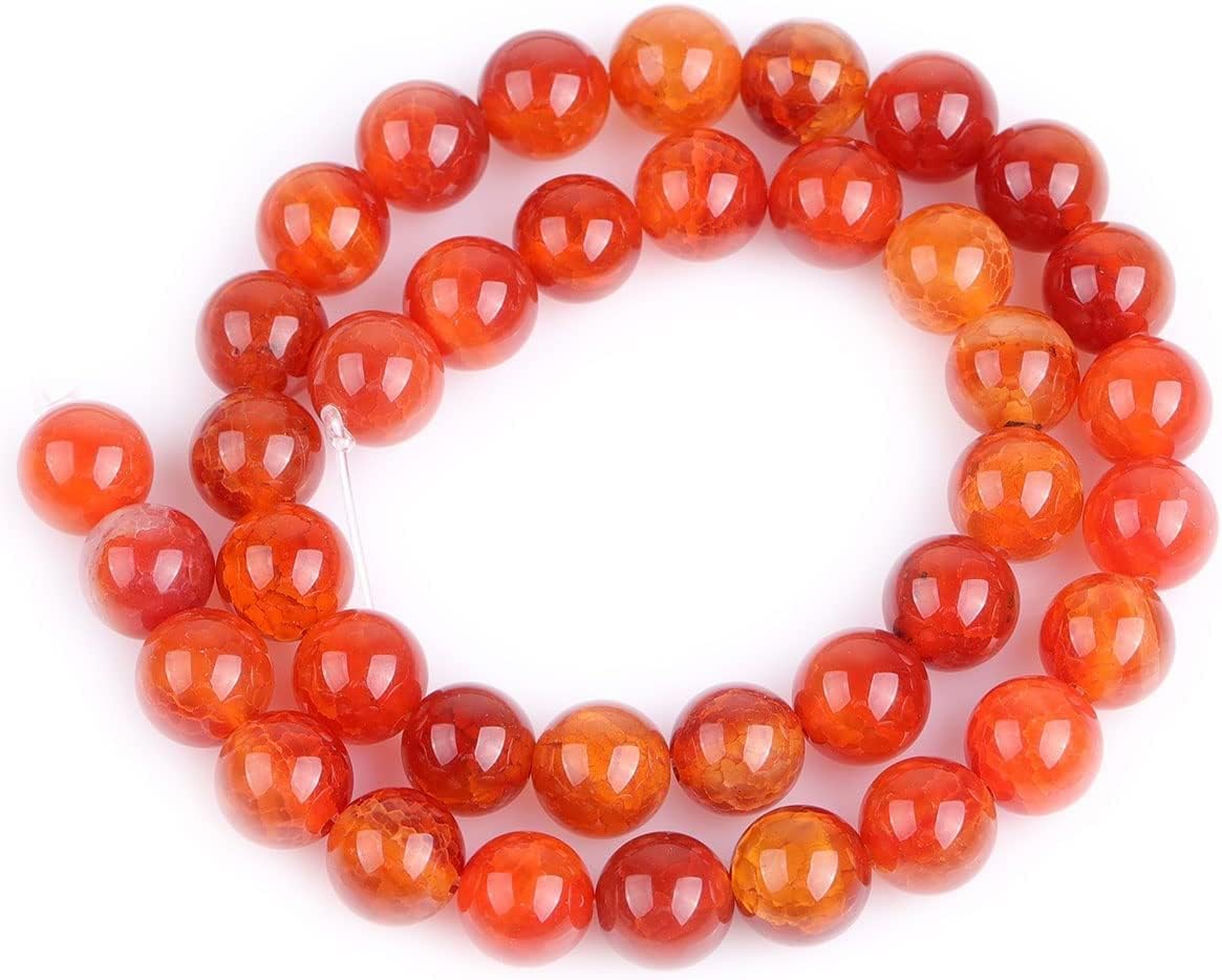 Filo Da 90 Perline Rotonde In Agata Naturale Crazy Lace – 4 Mm, Foro 1 Mm – Distanziatori Per Creazione Gioielli Fai-da-te – Lunghezza 39 Cm