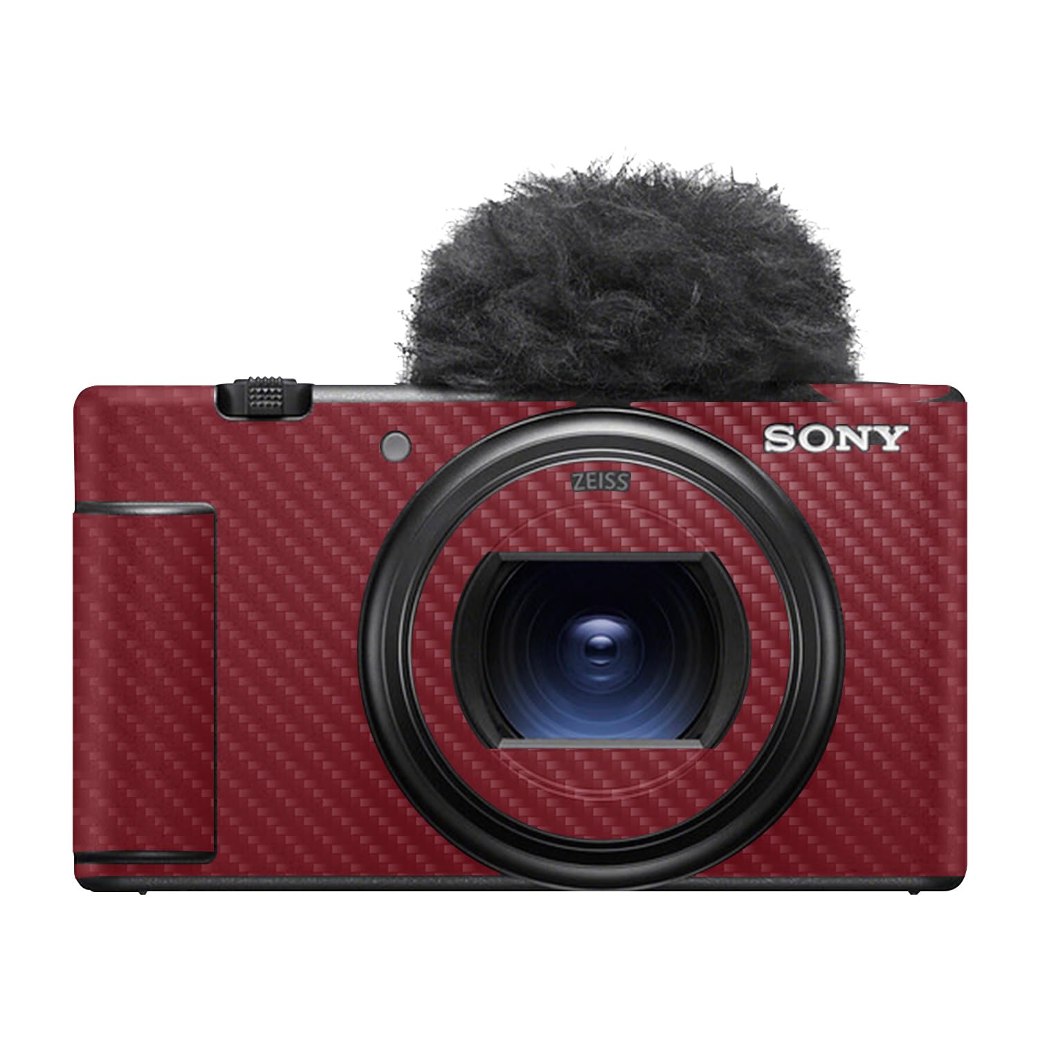 Carbon Fiber Camera Skin Compatible with Sony ZV-1 Mark II (2023) - Solid Burgundy - Premium 3M Vinyl Protective Wrap Decal Cover - Easy to Apply | Crafted in the USA by MightySkins