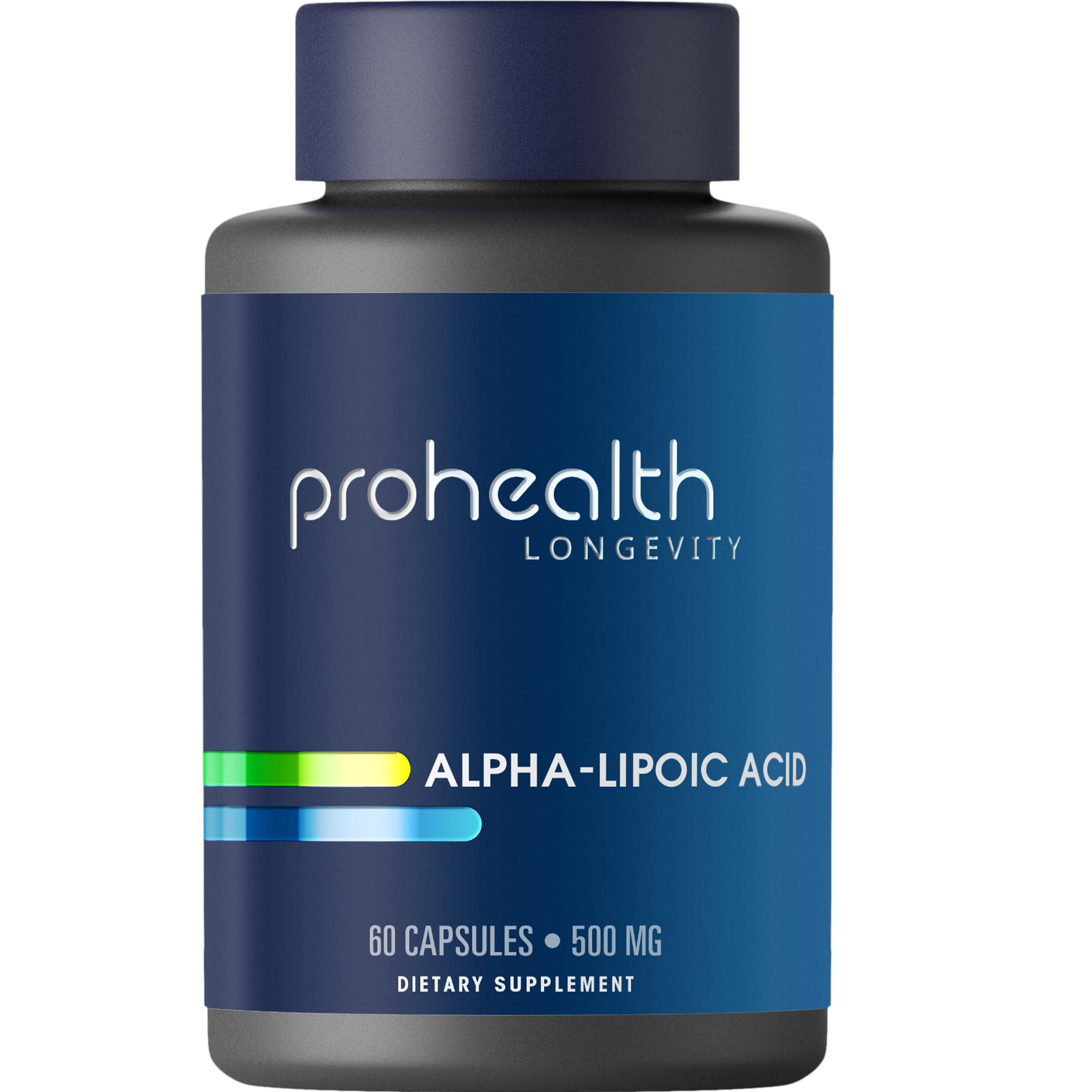 ProHealth Alpha Lipoic Acid High Potency 500mg Promotes Metabolism, Younger Looking Skin, and Cellular Energy. Fights Fatigue and Brain Fog. Protects Heart, Brain, and Liver Health. 60 Servings.